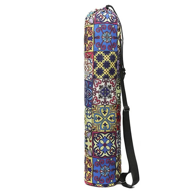 Colorful Bohemian Yoga Mat Bag. Adjustable Strap. WickedYo.