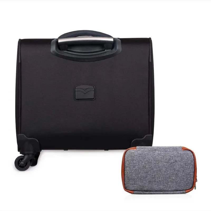 Combo: Clownfish Wanderer Laptop Roller Case with Toiletry Kit | 44L Capacity | Jet Black