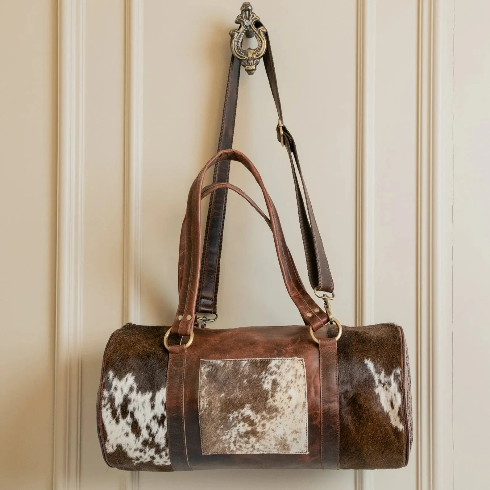 Cowhide Duffle Bag Tooled Leather