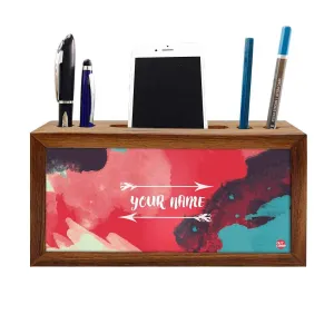 Custom Wooden stationery organizer - Free Spirit Pink