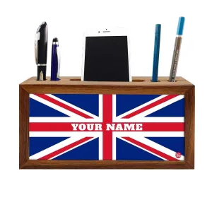 Customized Wood desk organizer - British Flag