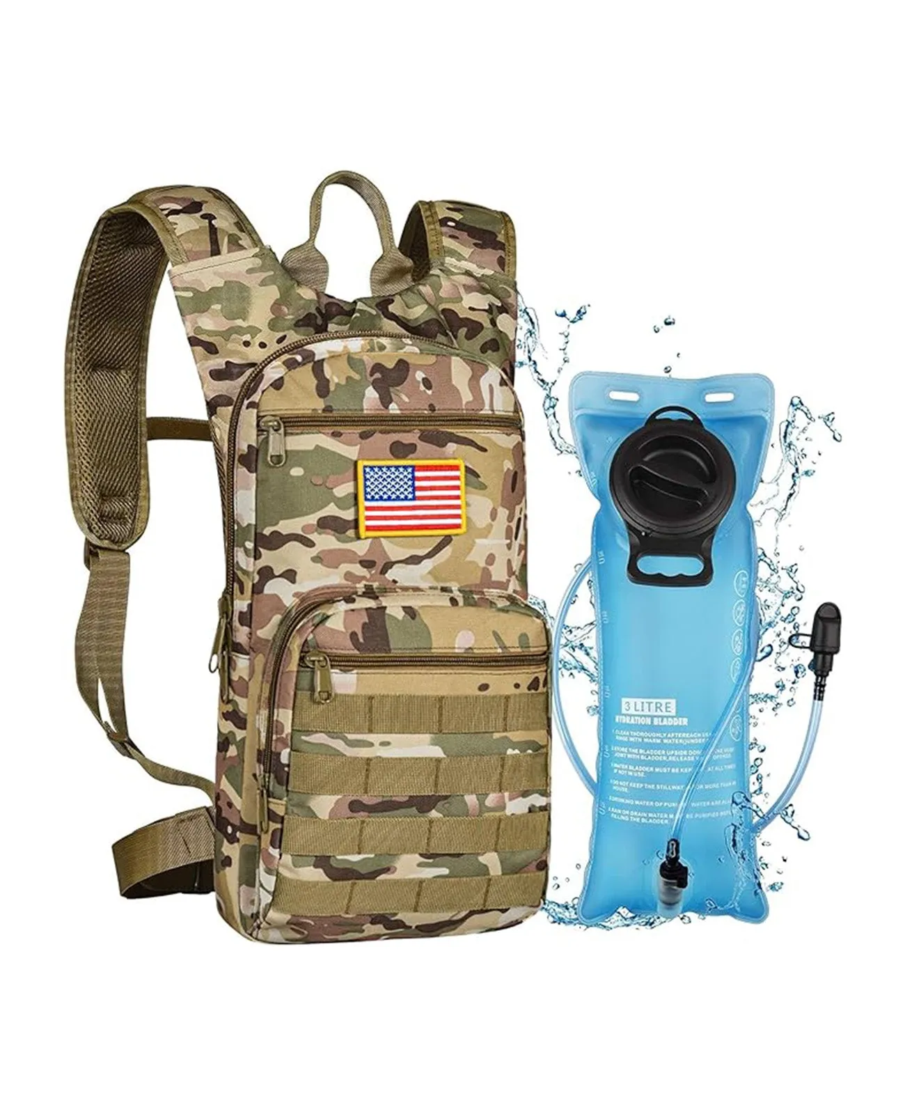 CVLIFE 3L Hydration Backpack Perfect for Hiking, Biking, and Hunting