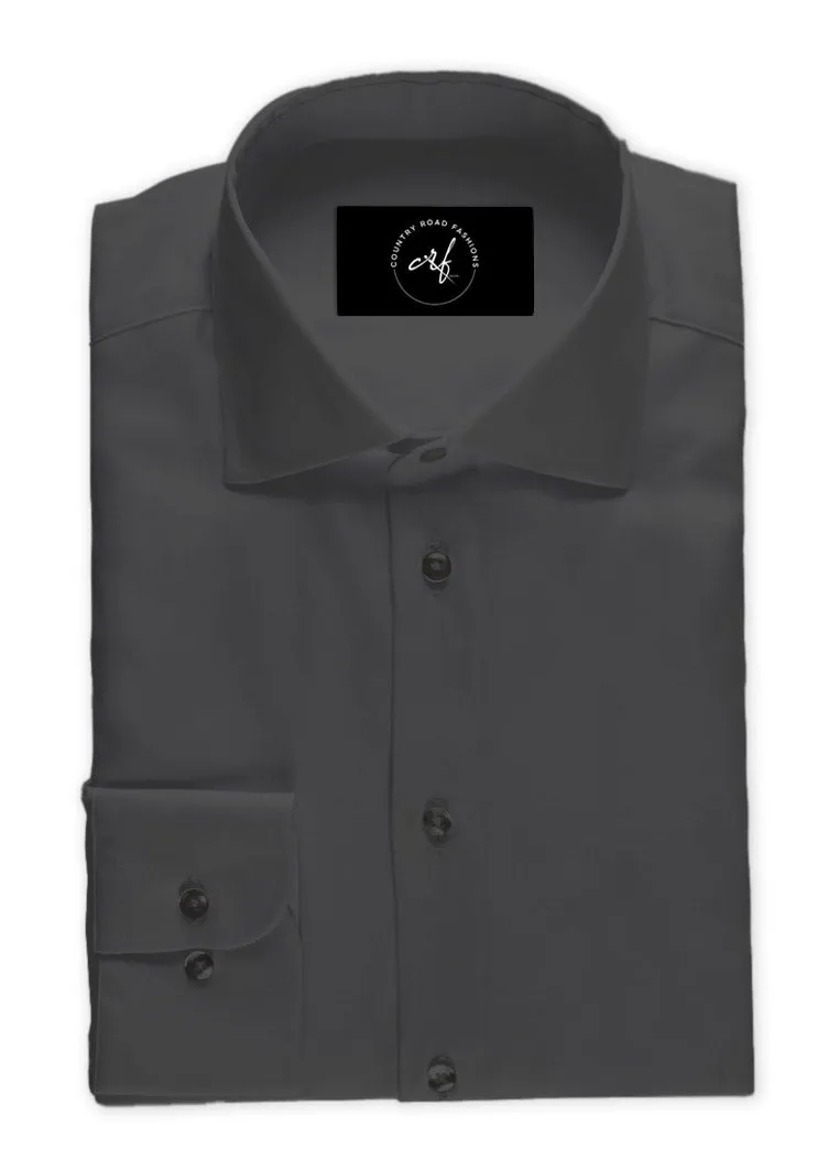 Dark Grey Poplin Shirt