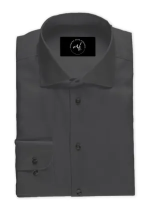 Dark Grey Poplin Shirt