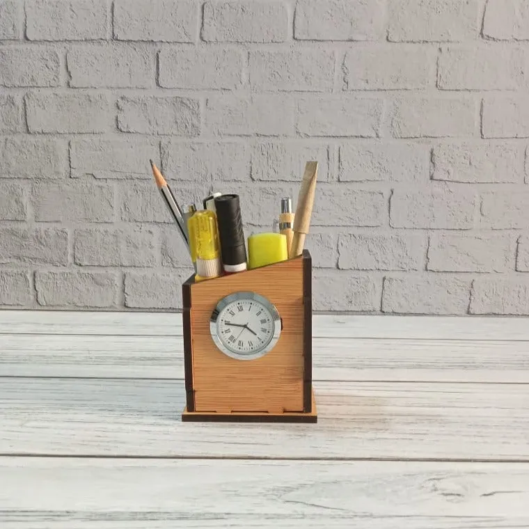 Desk Organizer With Clock | Pen Holder | Corporate Gifts