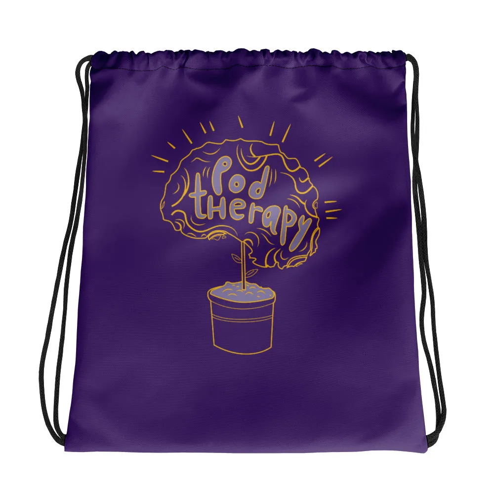 Drawstring bag Purple/Gold Outline