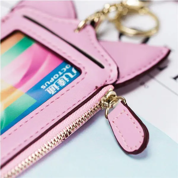 elvesmall Cute Cartoon Pure Color Card Holder Coin Purse For Women