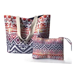 Ethnic Vibrant Tote bag shoulder handbag wristlet set