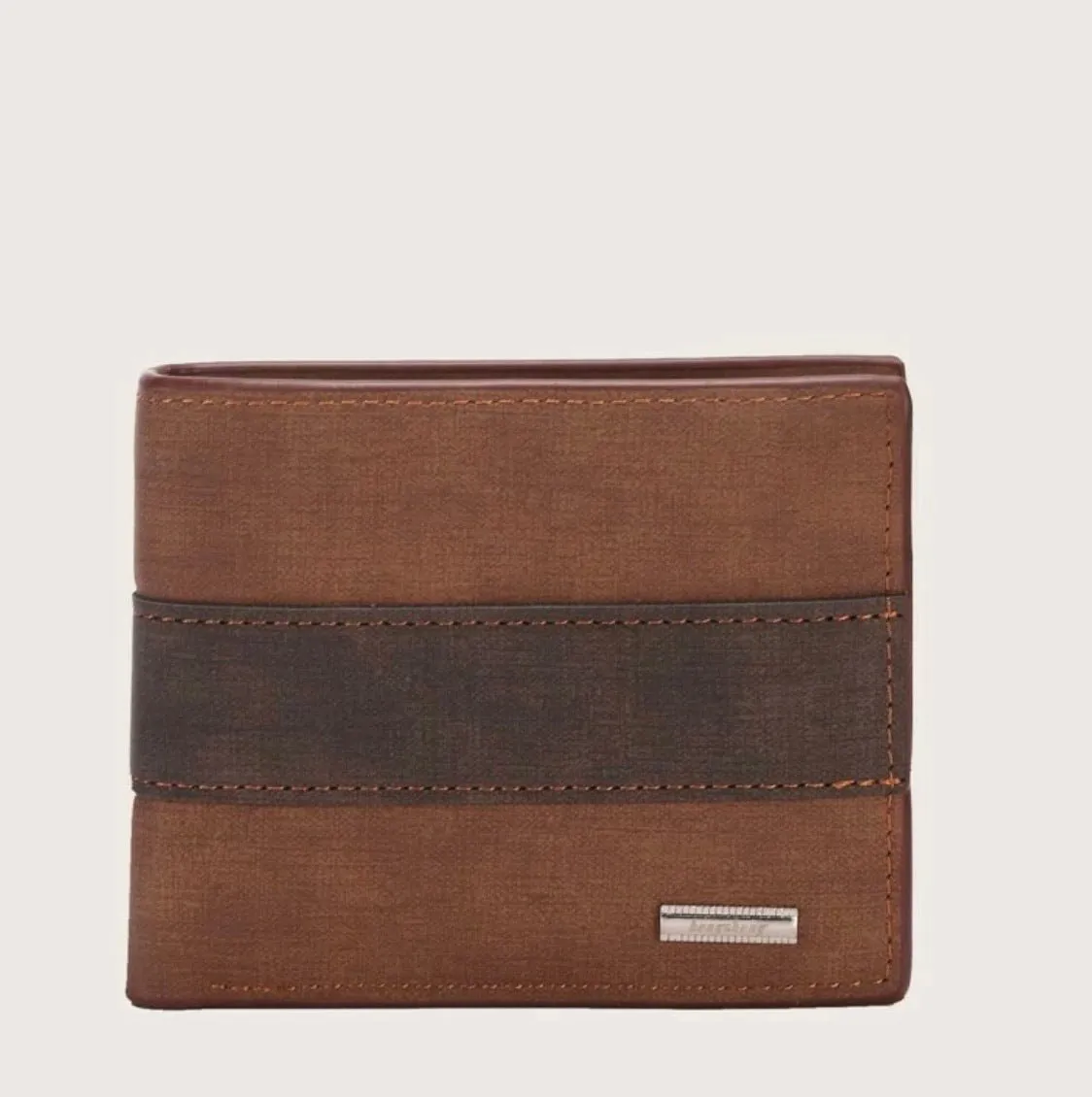 Fold Over Brown Wallet