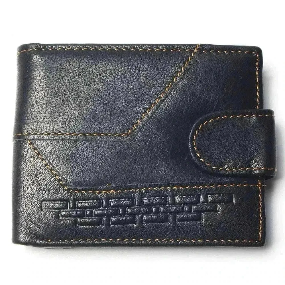 Genuine Leather Coin Purse | Men's Geometric Mosaic Wallet - MCW003