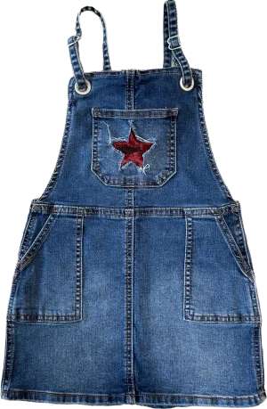 Girl's RockStar-U-OV1 Designer Denim Overall Skirt