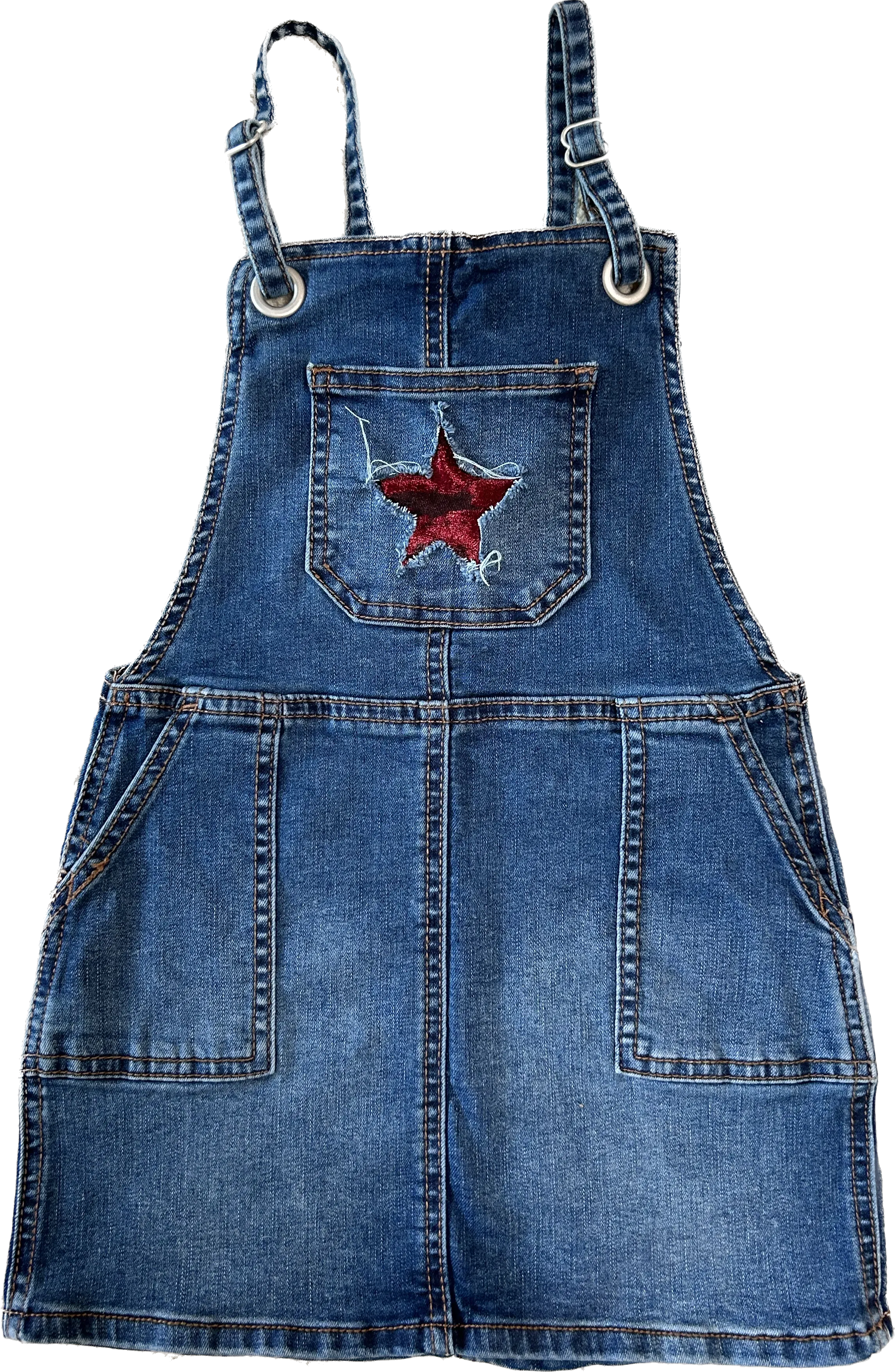 Girl's RockStar-U-OV1 Designer Denim Overall Skirt