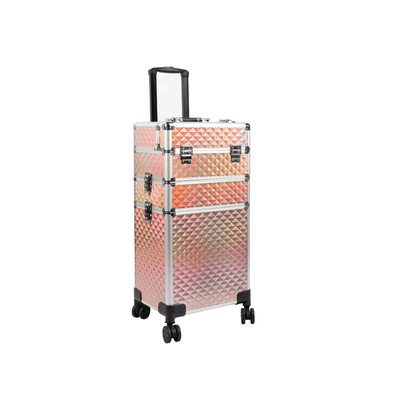 Gold Makeup Beauty Train Case Trolley 3 in 1 Adjustable