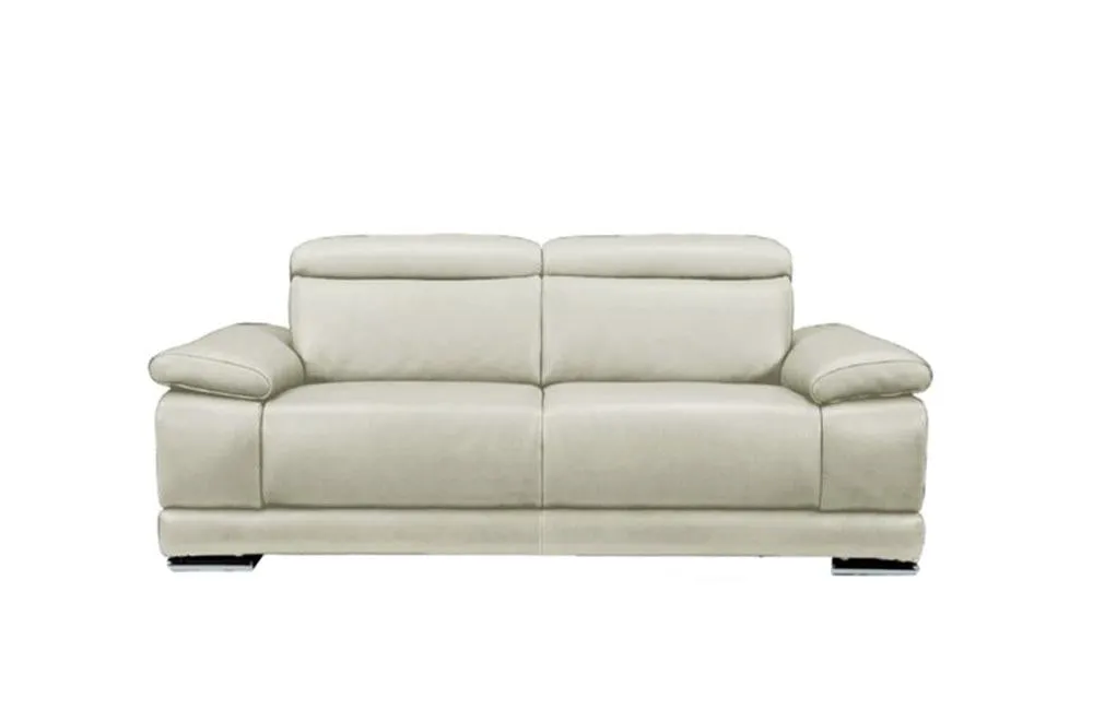 Grace Modern Light Gray Leather Reclining Sofa