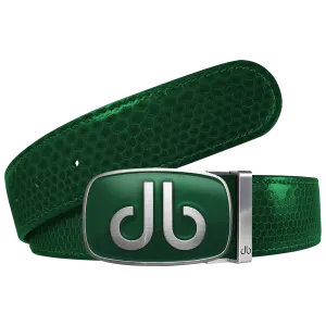 Green Snakeskin Leather Belt with buckle