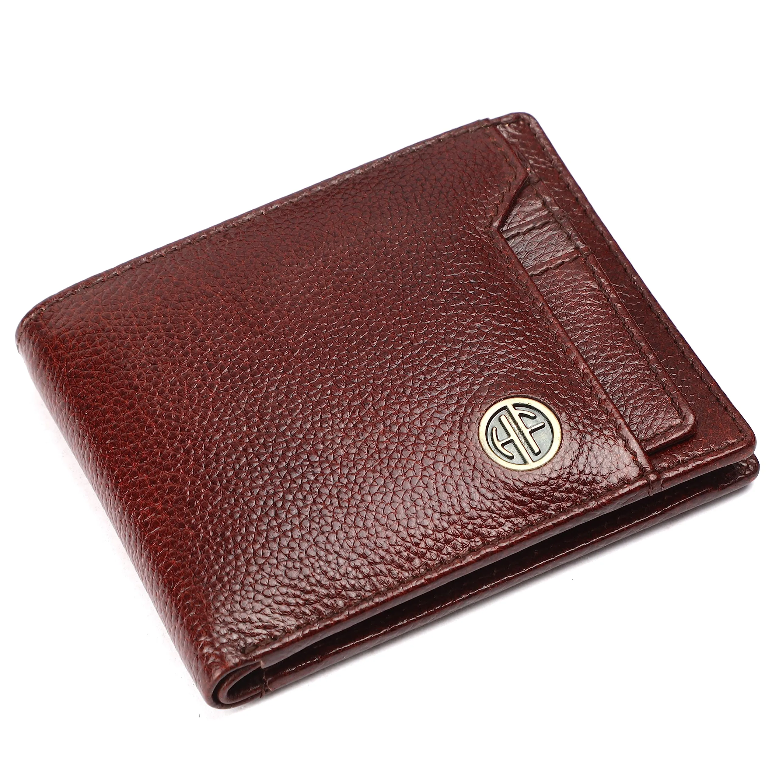 HAMMONDS FLYCATCHER Genuine Leather Wallet for Men - RFID Protected Leather Purse for Men, Money Purse for Men, Bi-Fold Wallet - 6 Card Slots, 1 Card Case, Coin Pocket, Hidden Pockets - Brown