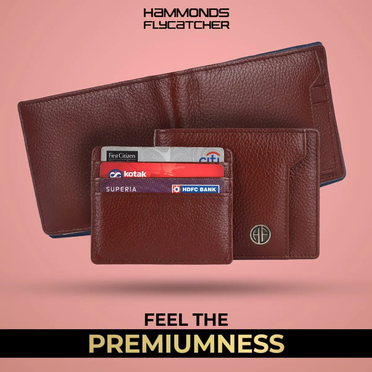 HAMMONDS FLYCATCHER Genuine Leather Wallet for Men - RFID Protected Leather Purse for Men, Money Purse for Men, Bi-Fold Wallet - 6 Card Slots, 1 Card Case, Coin Pocket, Hidden Pockets - Brown