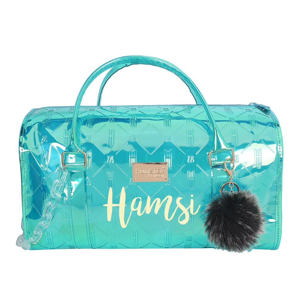 Hamster London Raver Duffle Bag  Aqua Large Personalization