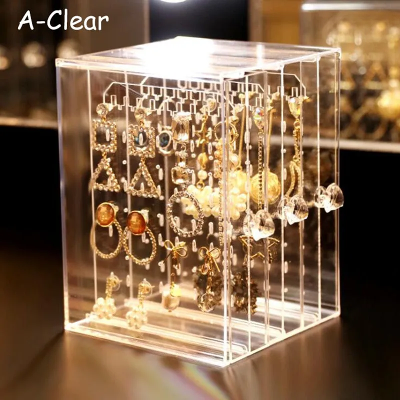 High Capacity Jewelry Organizer Storage Box Earrings Storage Organizer Earring Holder Dustproof Jewelry Stand Rack Display