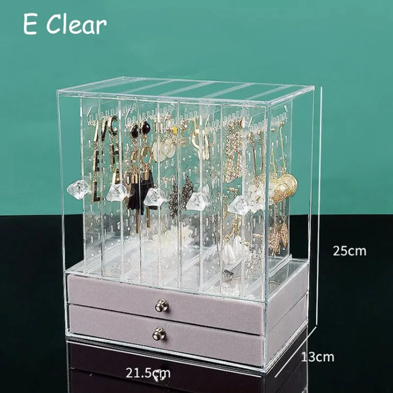 High Capacity Jewelry Organizer Storage Box Earrings Storage Organizer Earring Holder Dustproof Jewelry Stand Rack Display