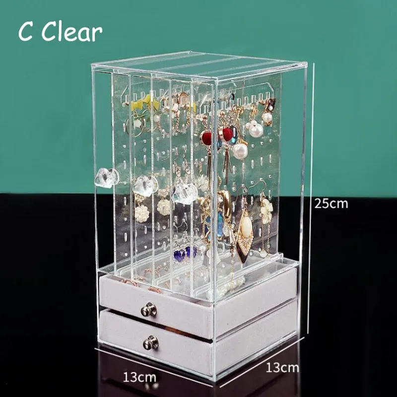 High Capacity Jewelry Organizer Storage Box Earrings Storage Organizer Earring Holder Dustproof Jewelry Stand Rack Display