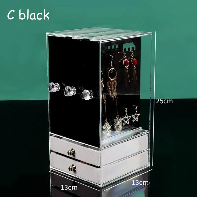 High Capacity Jewelry Organizer Storage Box Earrings Storage Organizer Earring Holder Dustproof Jewelry Stand Rack Display