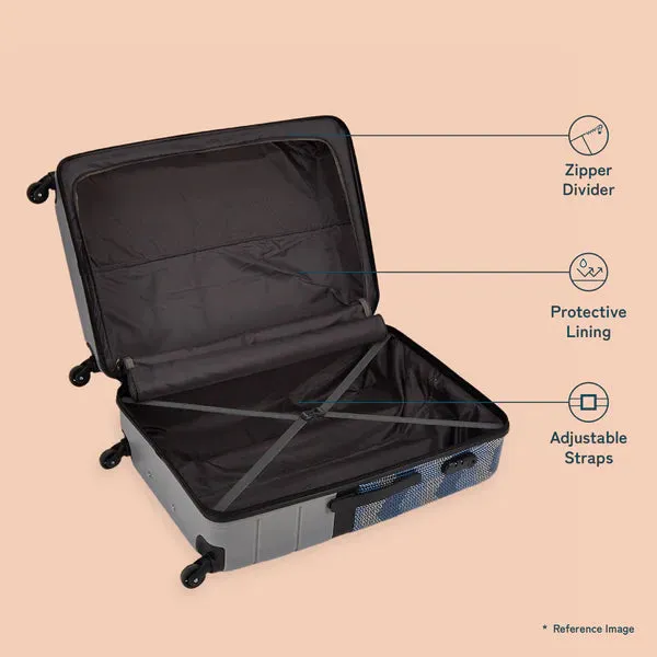 Himachal Chevron Grey Raahi Trolley Bag Combo (Cabin & Large)