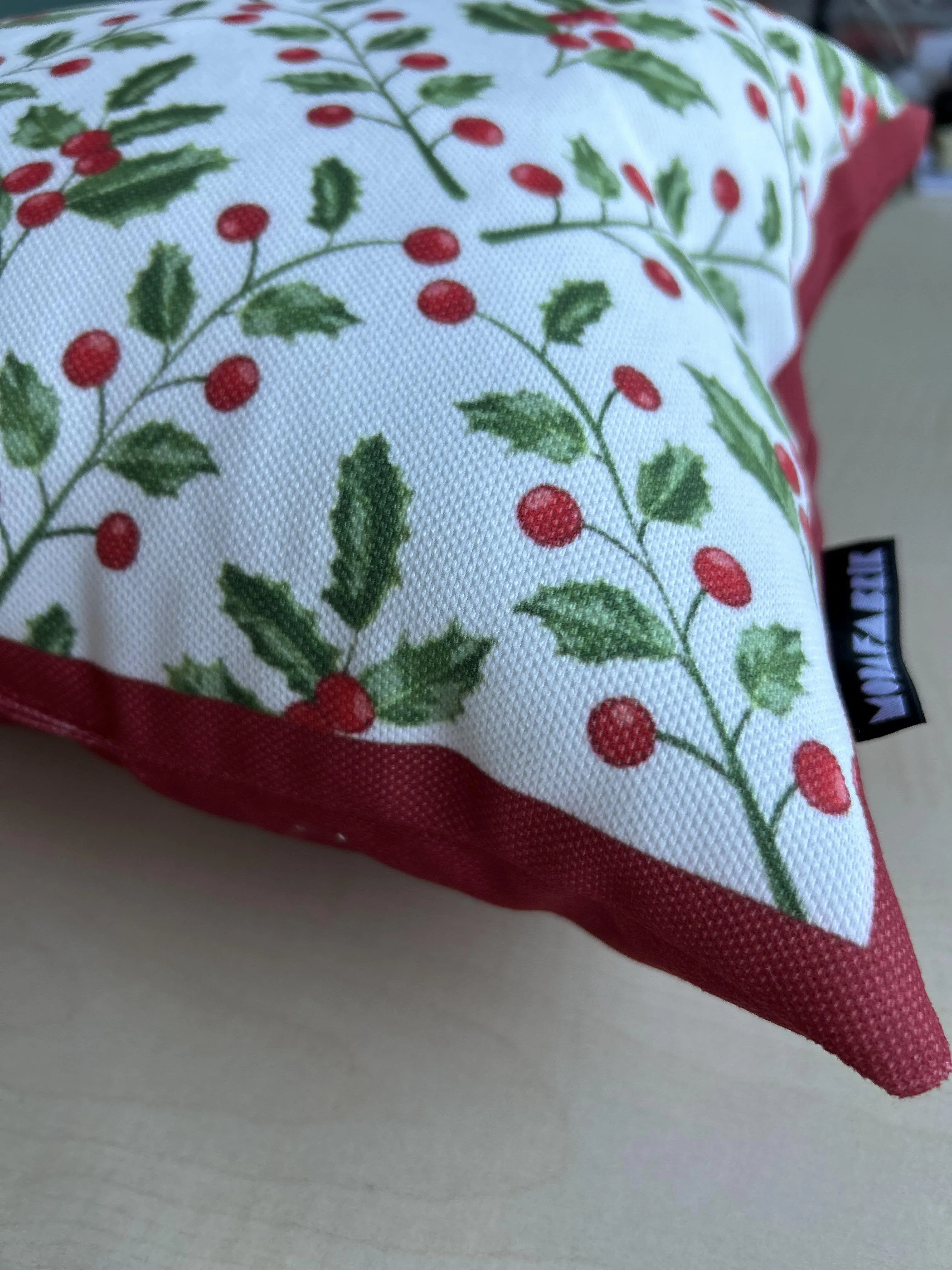 Holly Branch and Berries Pillow Cover - Holiday Decorating