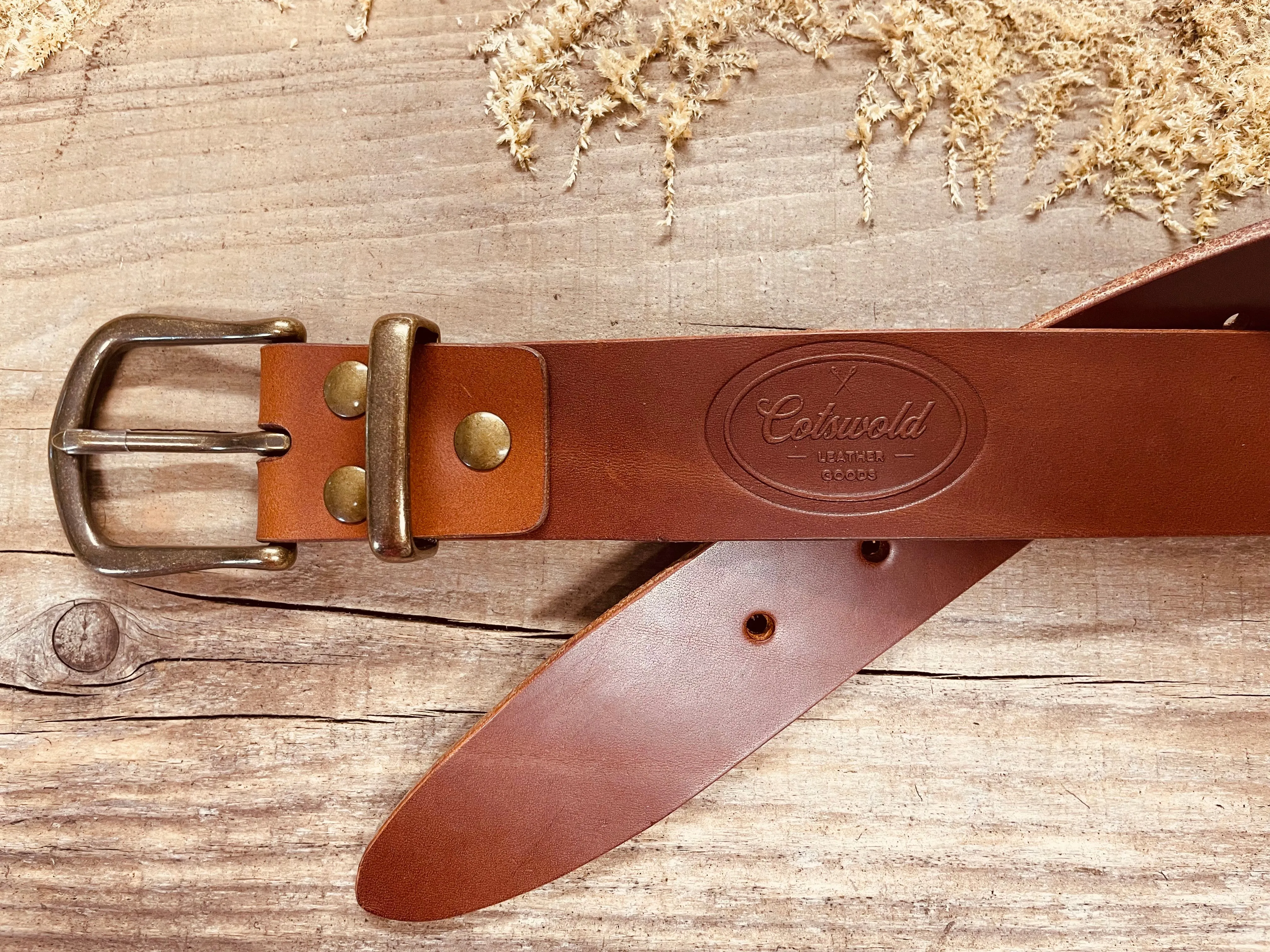 Italian leather heavy-duty belt