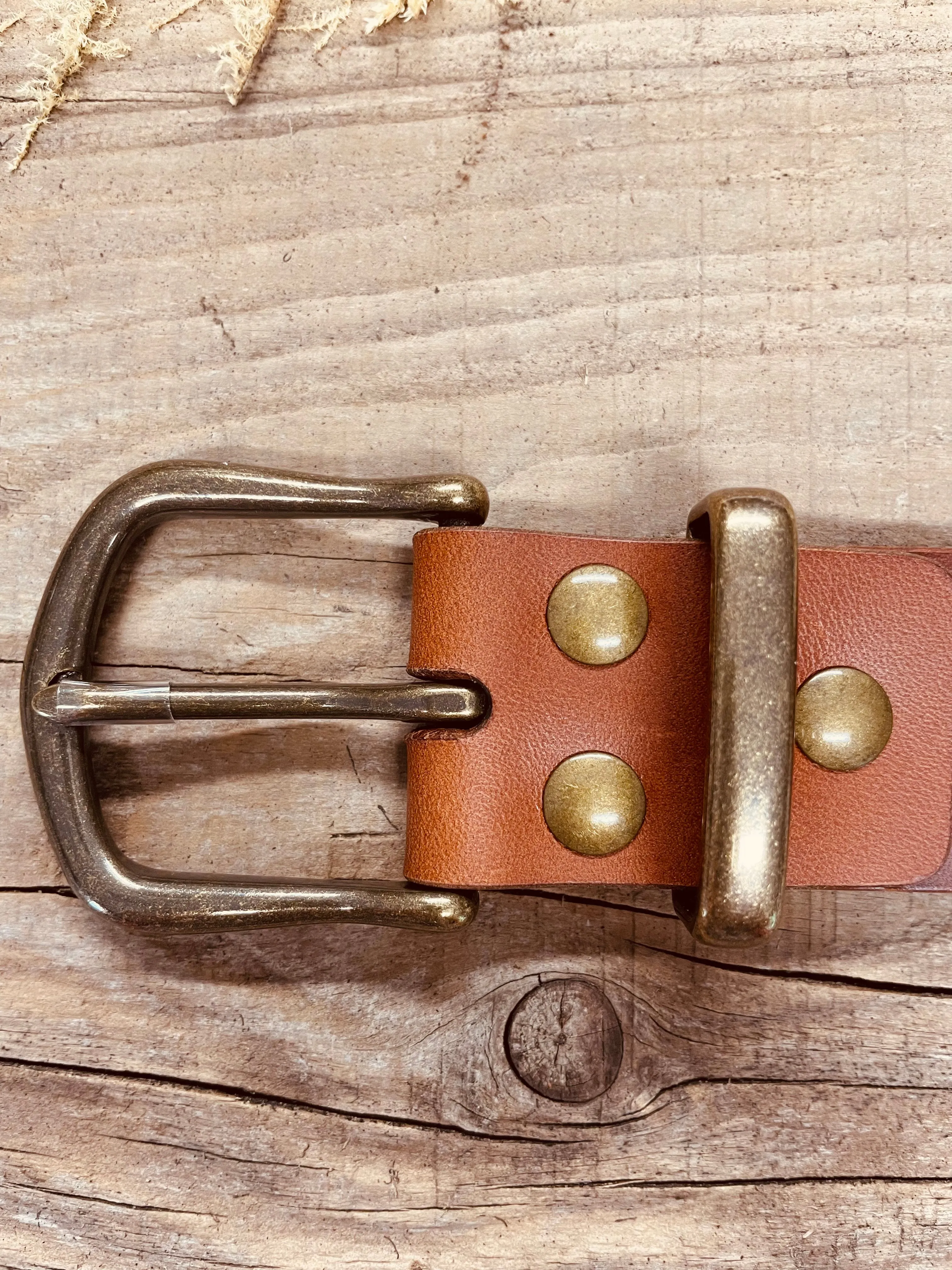 Italian leather heavy-duty belt