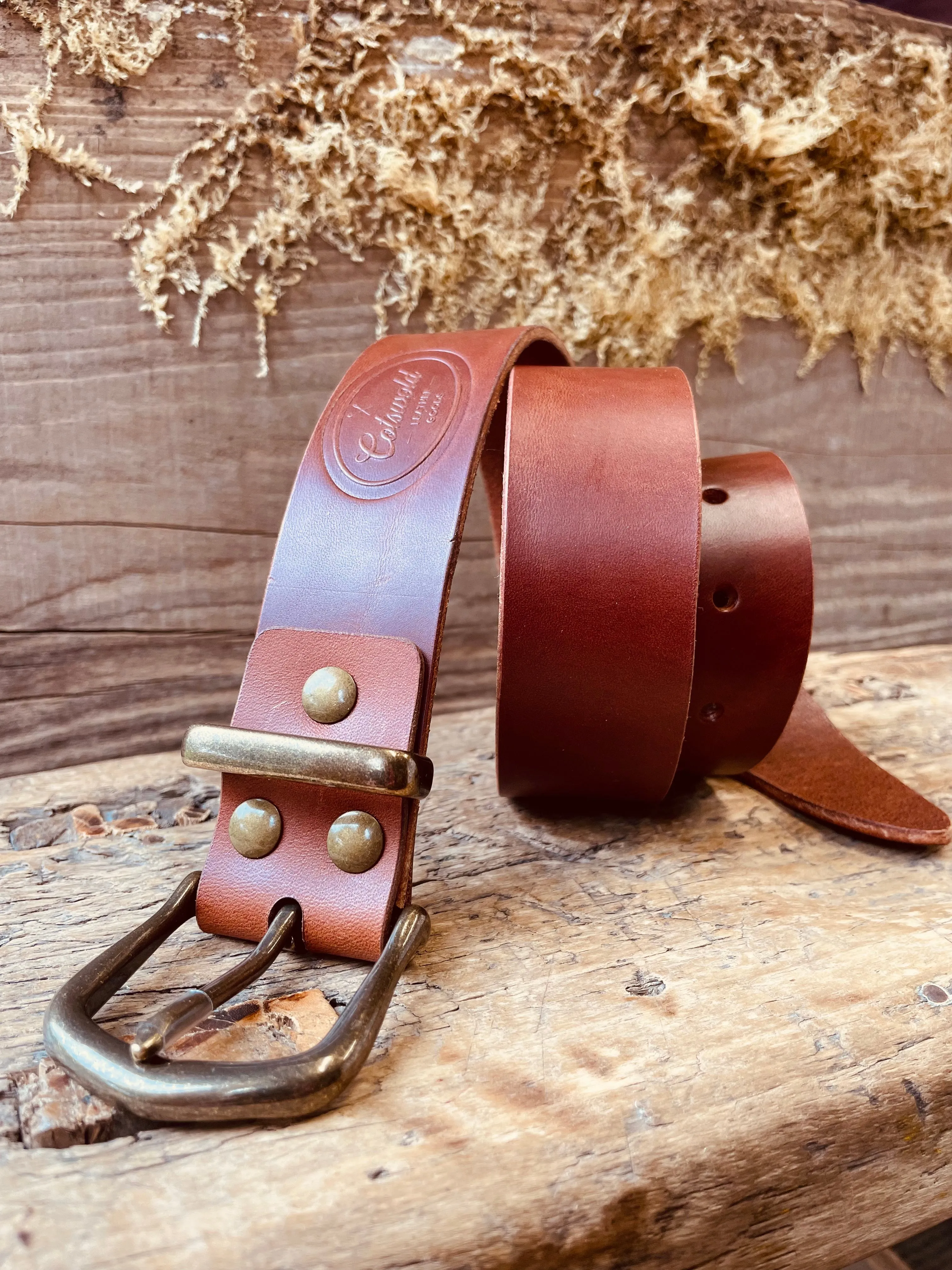 Italian leather heavy-duty belt