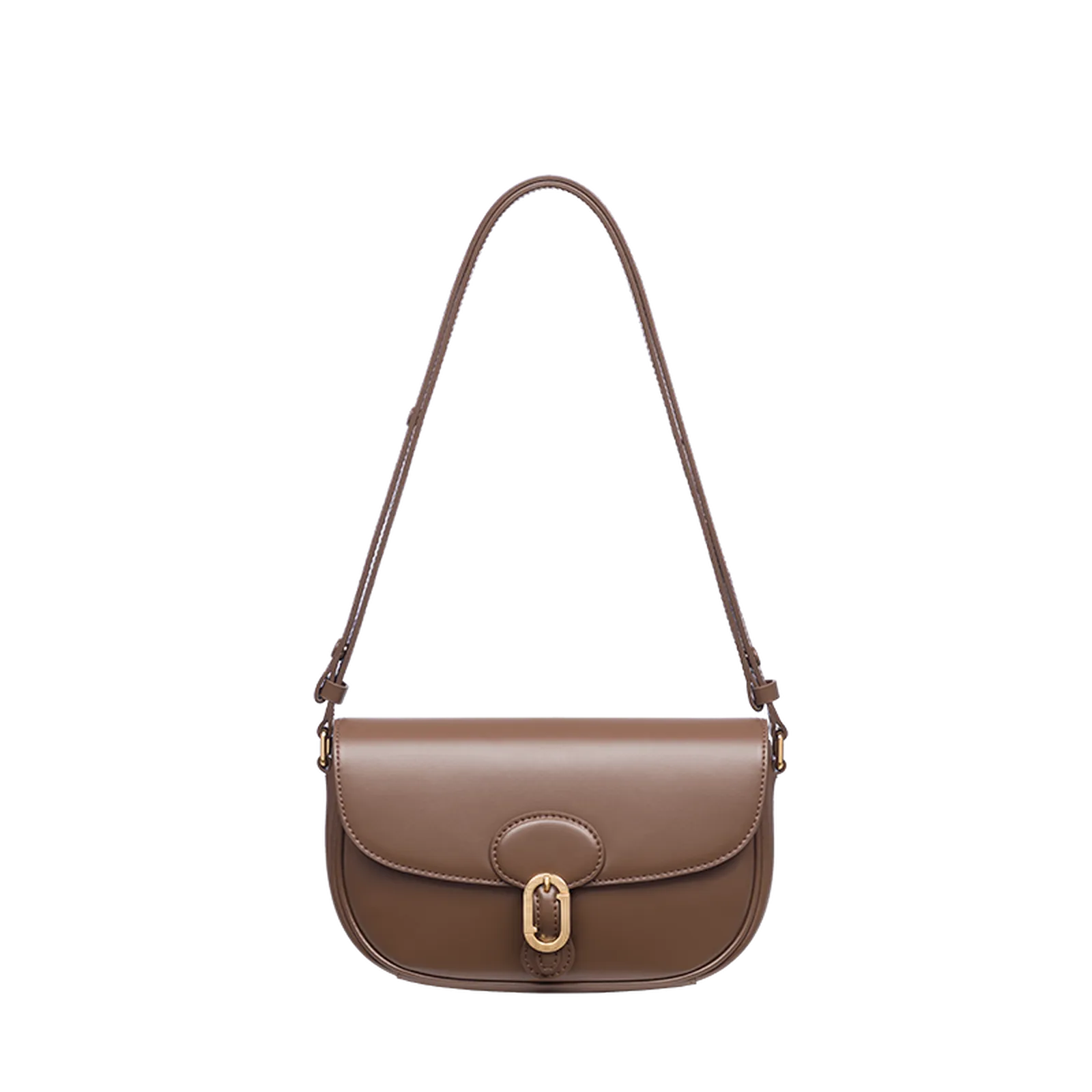 J.ESTINA Classic Leather Bag HAZEL SM Brown Shoulder JHNCHE3BS800BR010 Crossbody Bag with Adjustable Length Strap