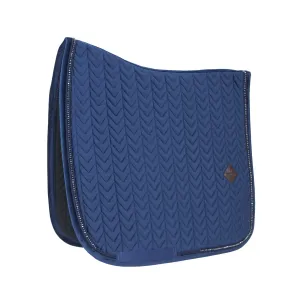 Kentucky Horsewear Saddle Pad Basic Velvet Pearls Dressage, Navy