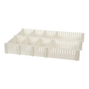 Kuber Industries (Set of 3) Drawer Storage Organizer - Modular Partition for Socks, Belt, Innerwear, Ties, & Wardrobe Accessories - White