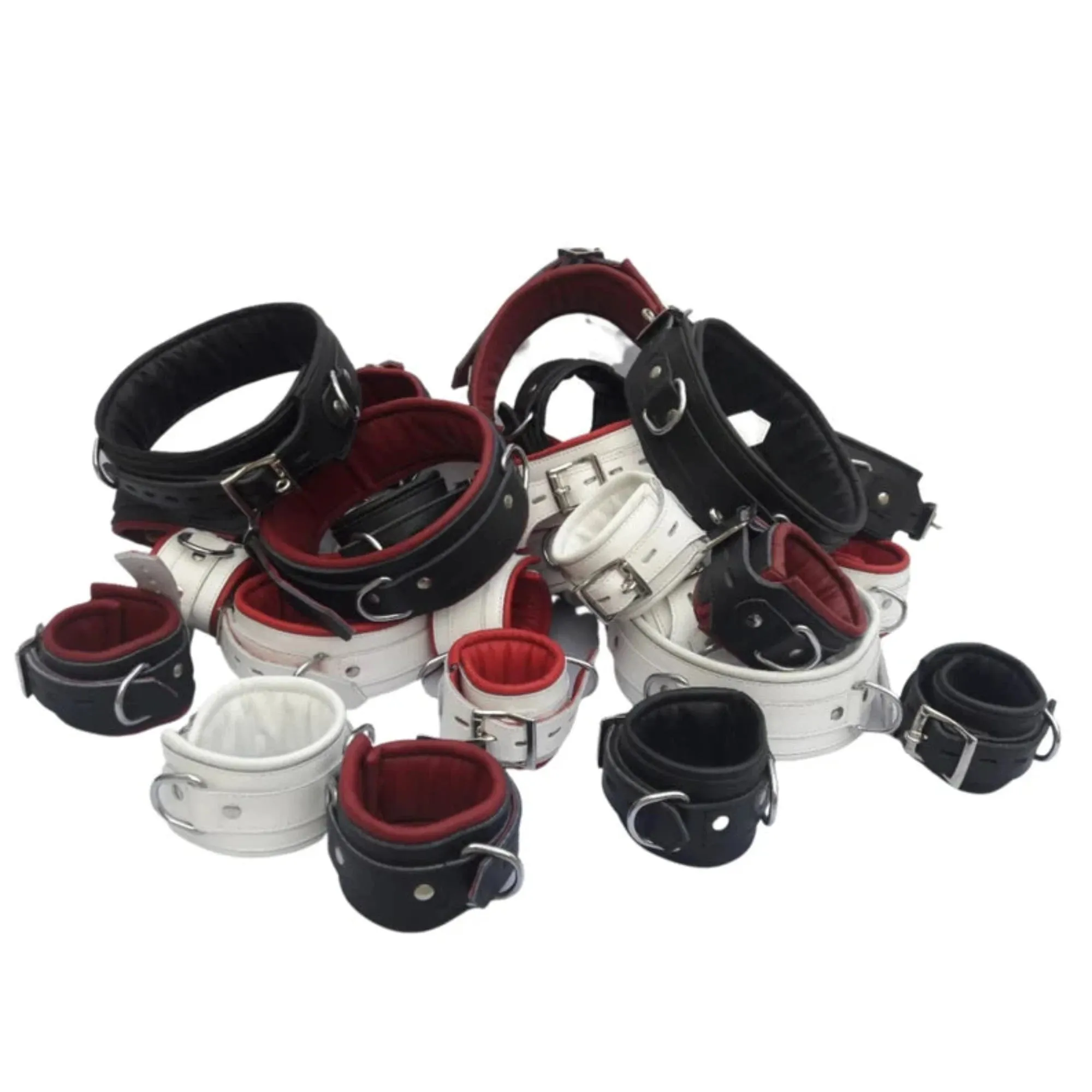 Leather Locking Thigh and Wrist Restraints Cuffs