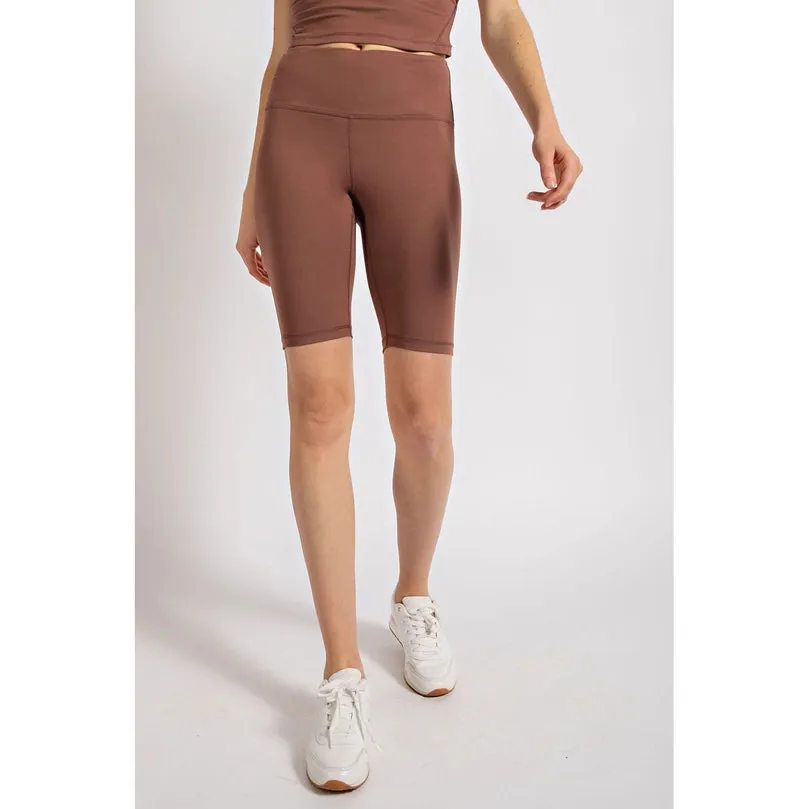 Mahogany Butter Yoga Biker Shorts