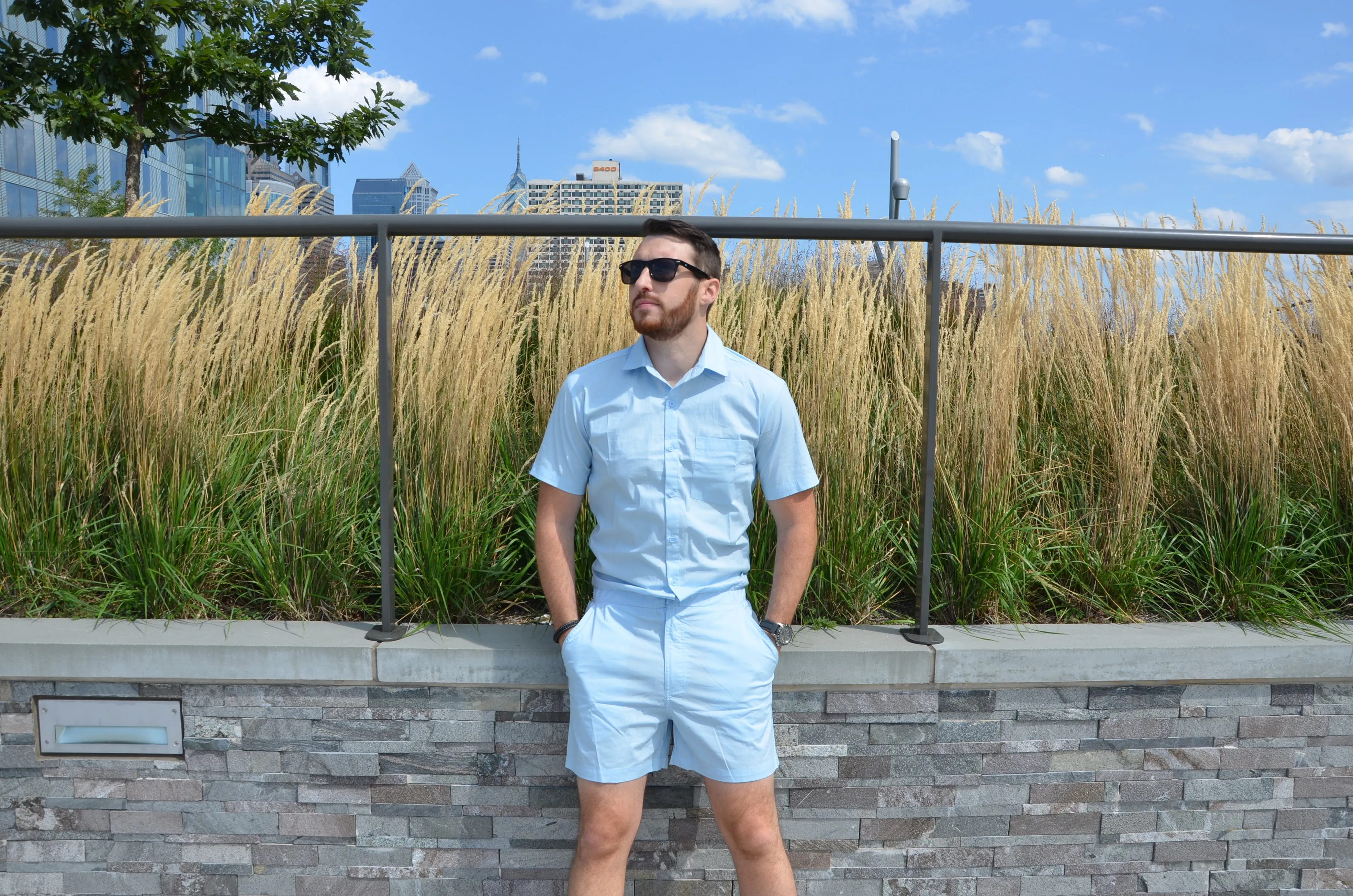 Male Romper - Sky Blue