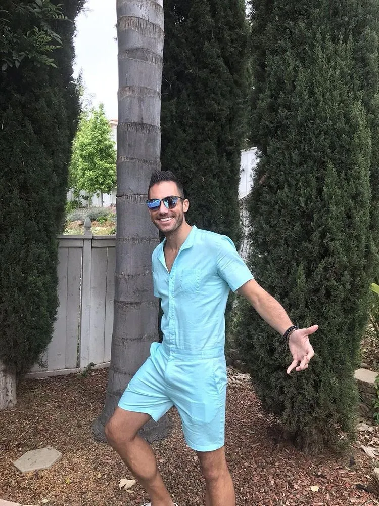 Male Romper - Sky Blue