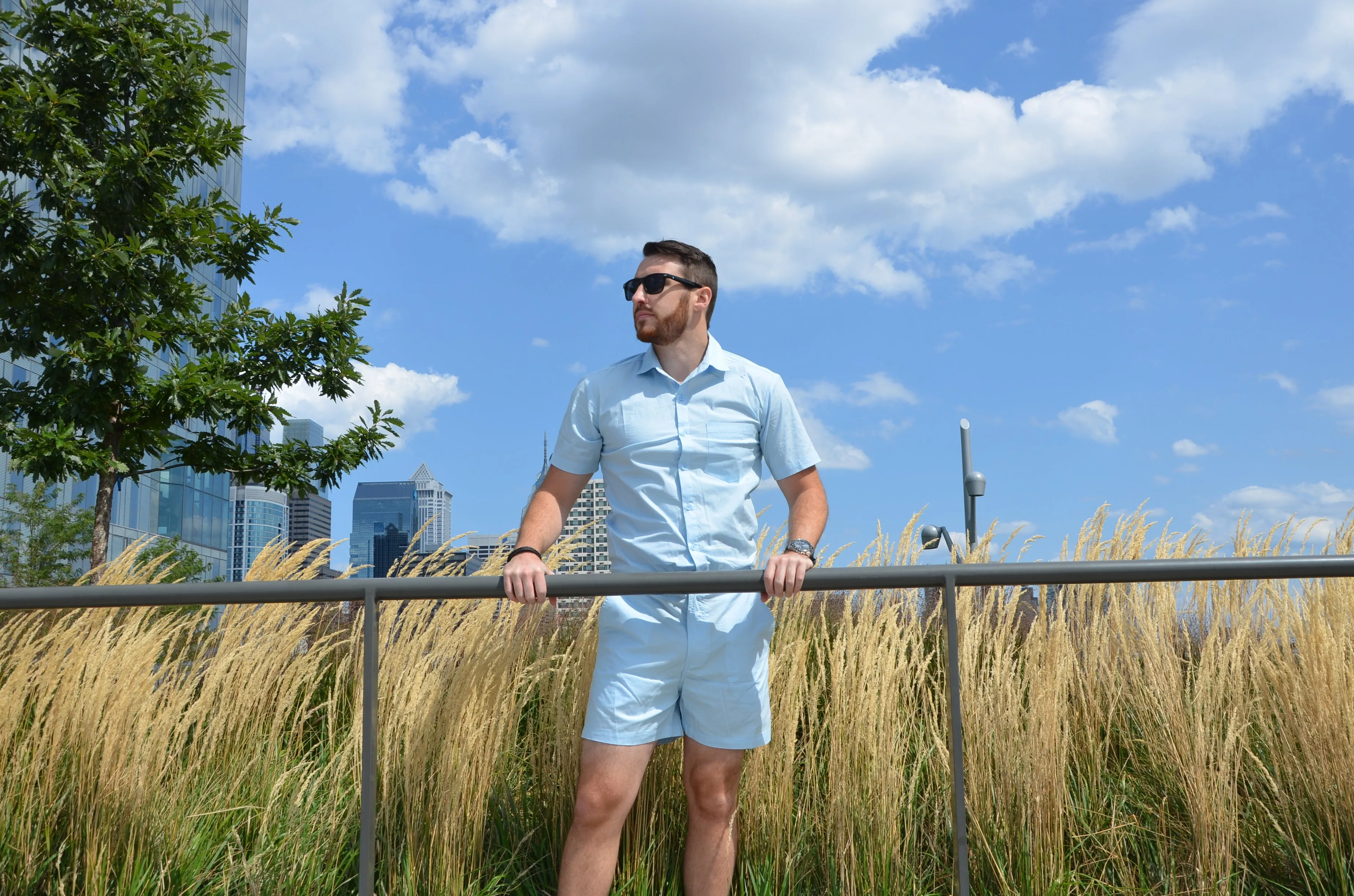 Male Romper - Sky Blue