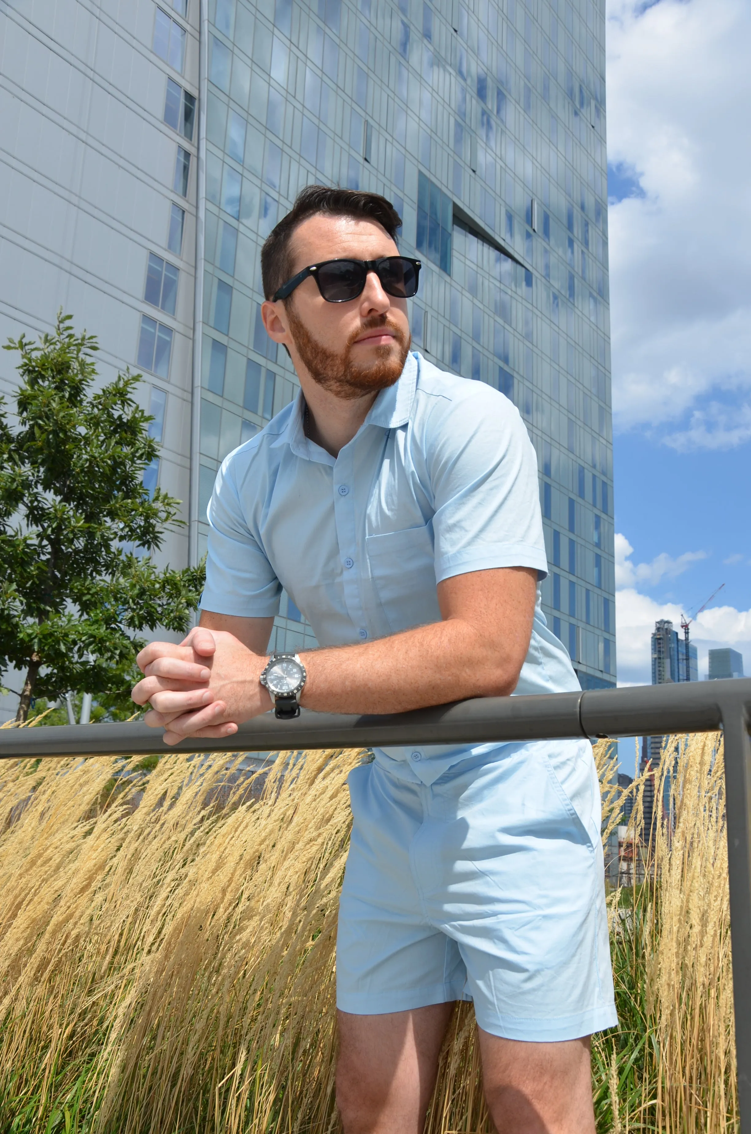 Male Romper - Sky Blue