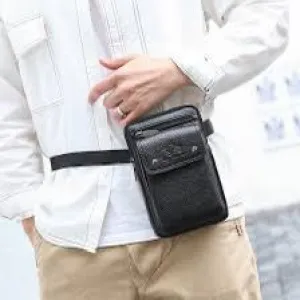 Men's Leather Bag Purse Waist Belt Pack Hook Cross Body Bag  098142