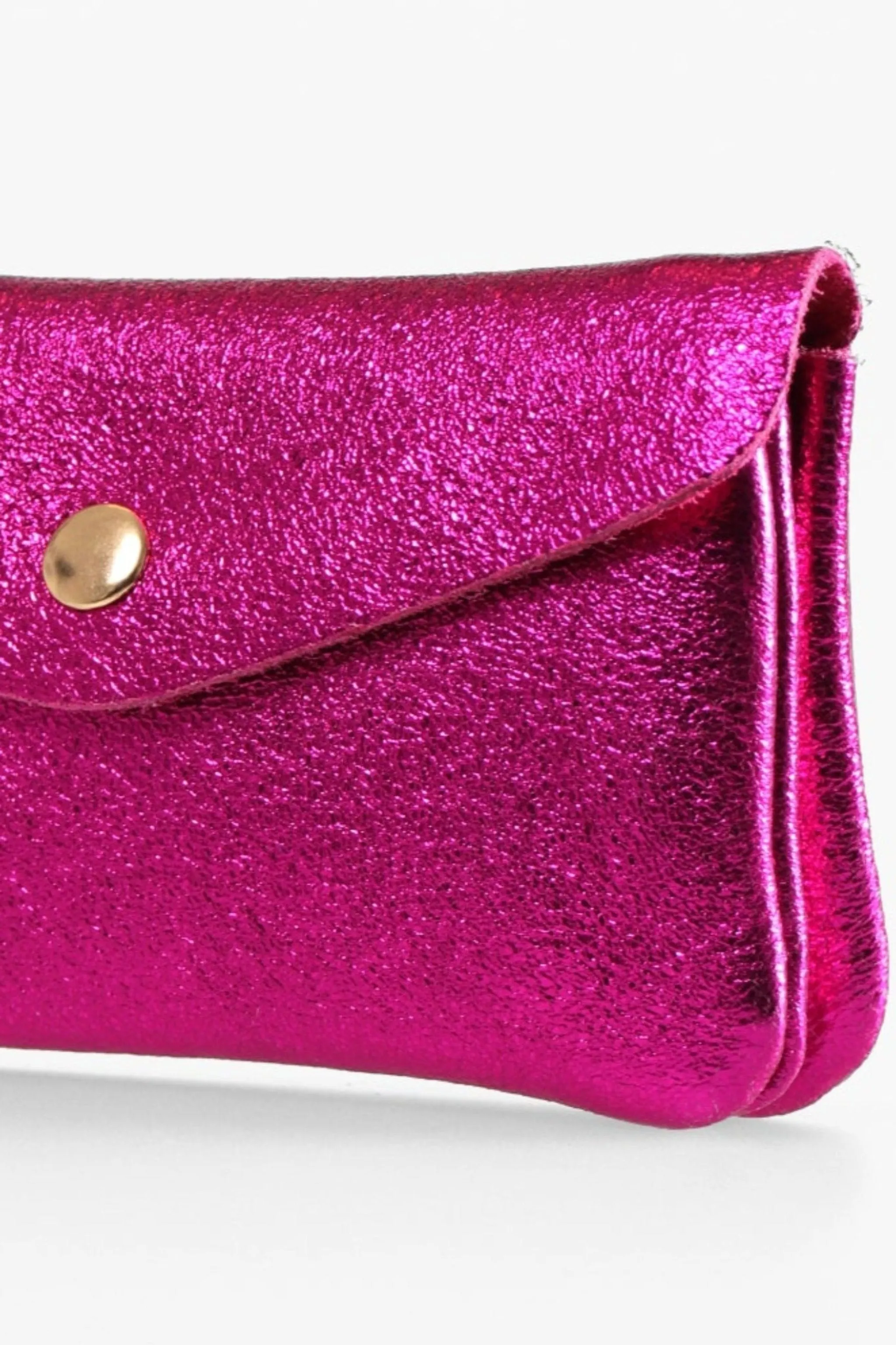 Metallic Raspberry Medium Leather Coin Purse