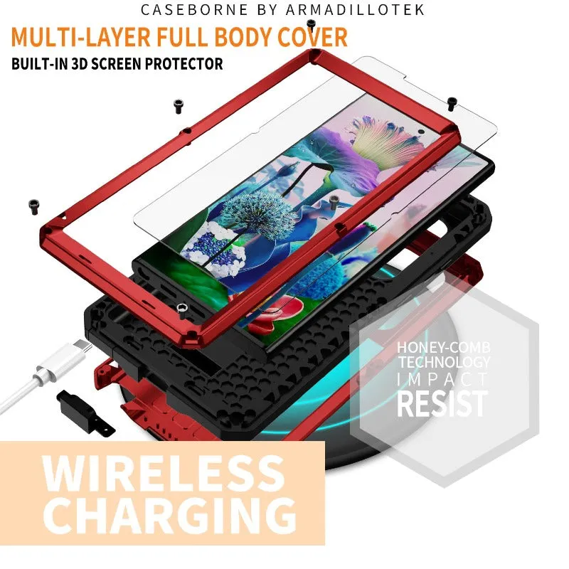 Military Grade Full-Body Rugged Phone Case with Built-in Kickstand For Samsung Galaxy S24 S23