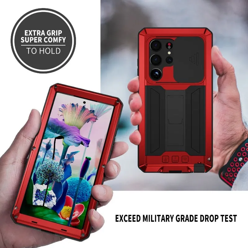 Military Grade Full-Body Rugged Phone Case with Built-in Kickstand For Samsung Galaxy S24 S23