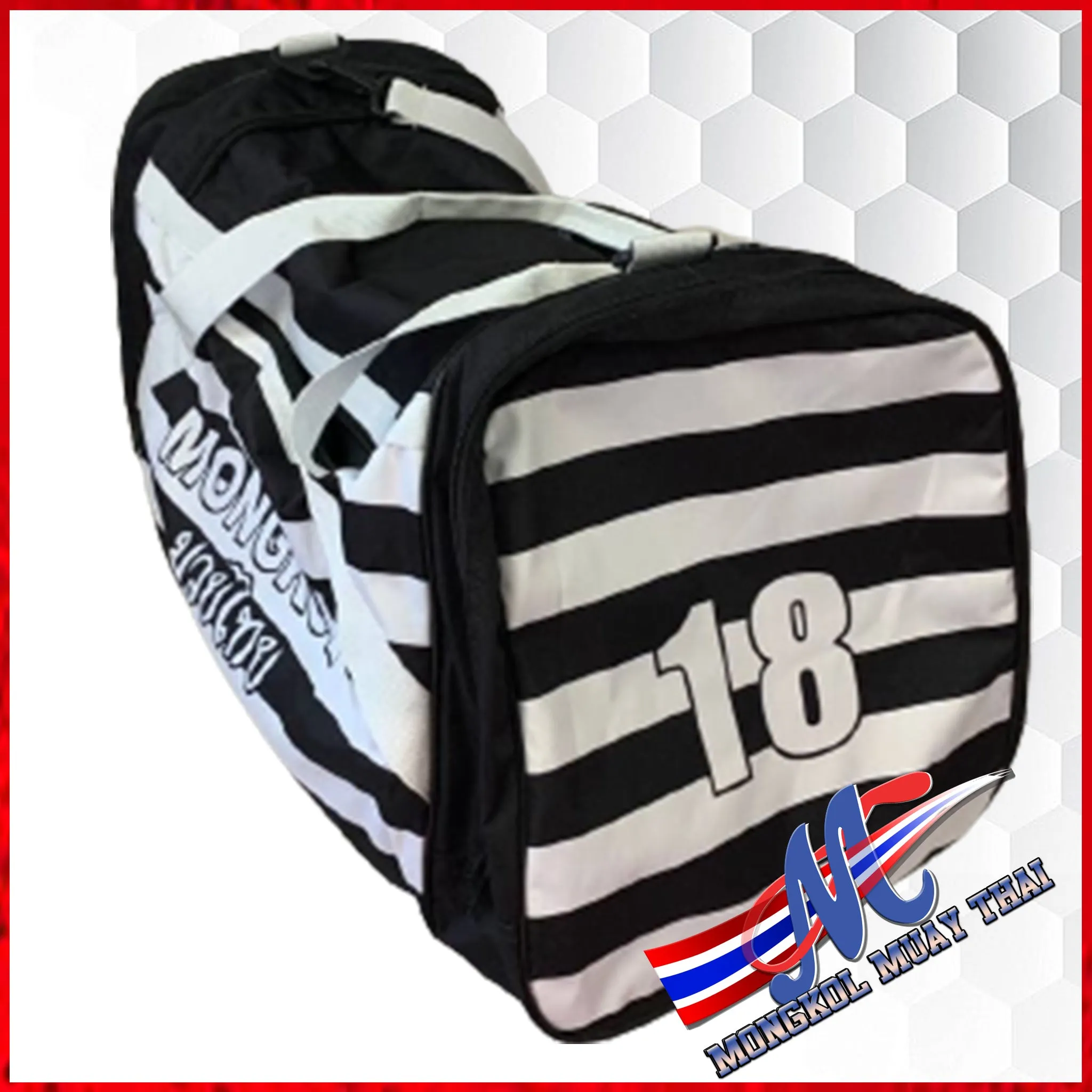 Mongkol gym bag  black and white