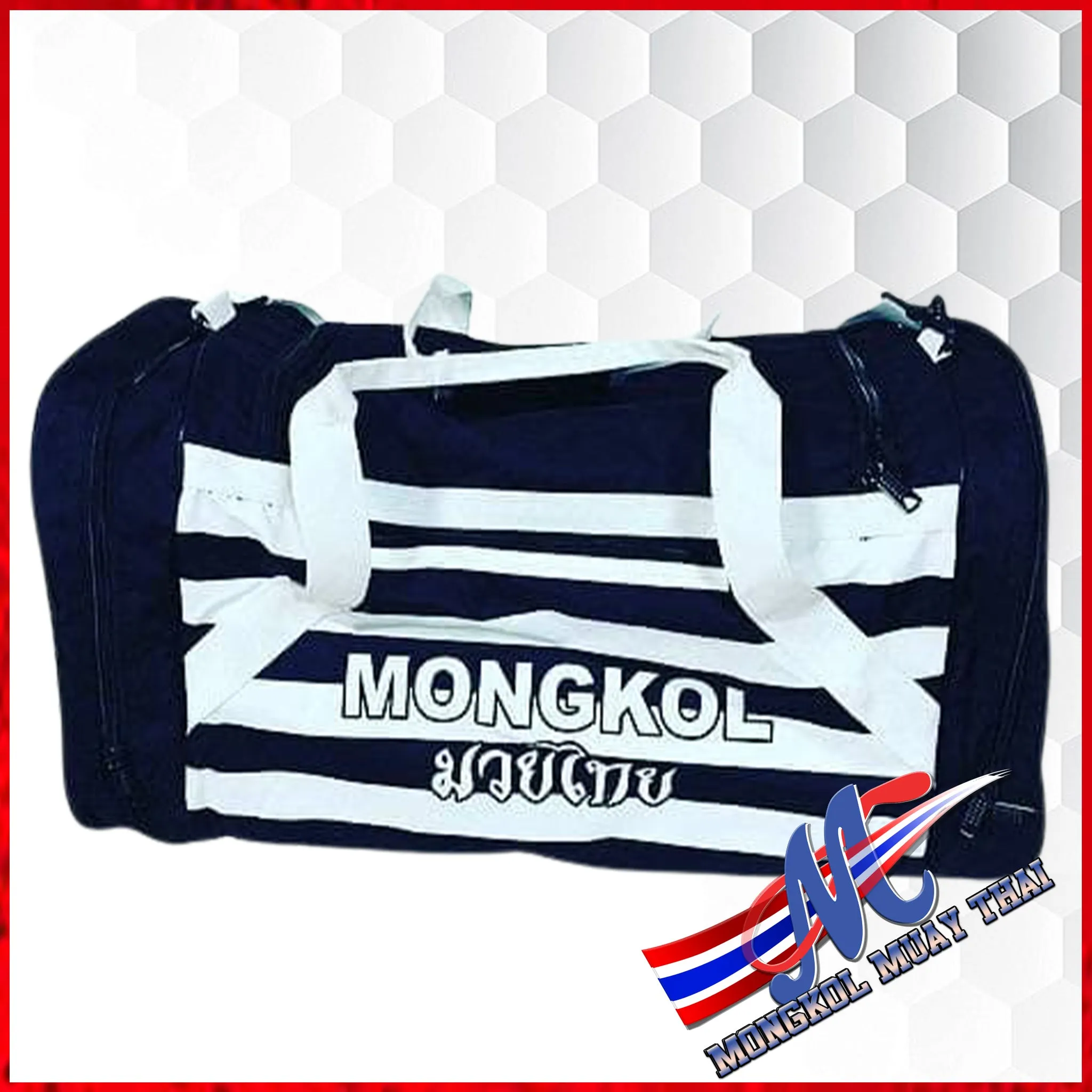 Mongkol gym bag  black and white