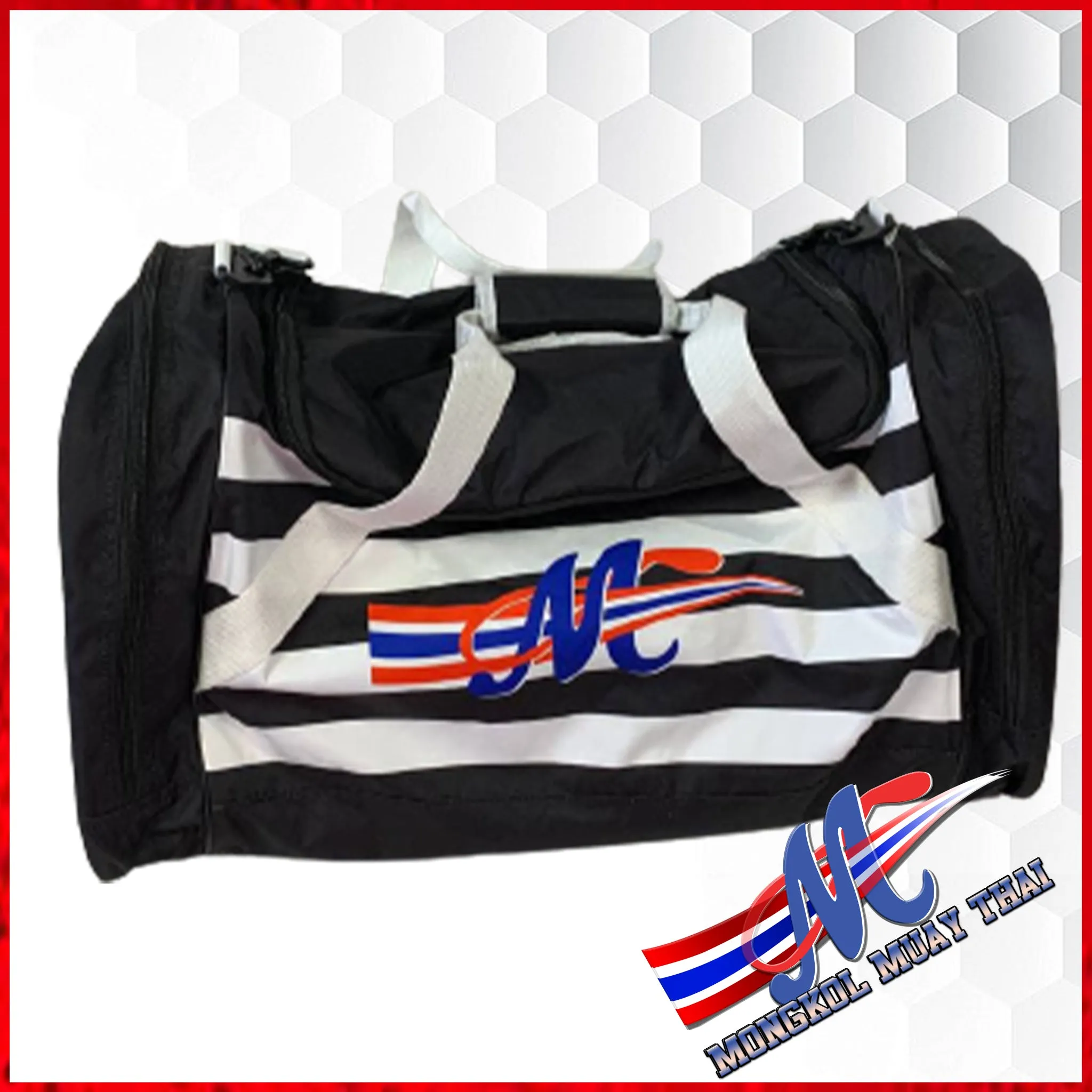 Mongkol gym bag  black and white