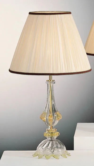 Murano Glass Lamp Base With Golden Decoration