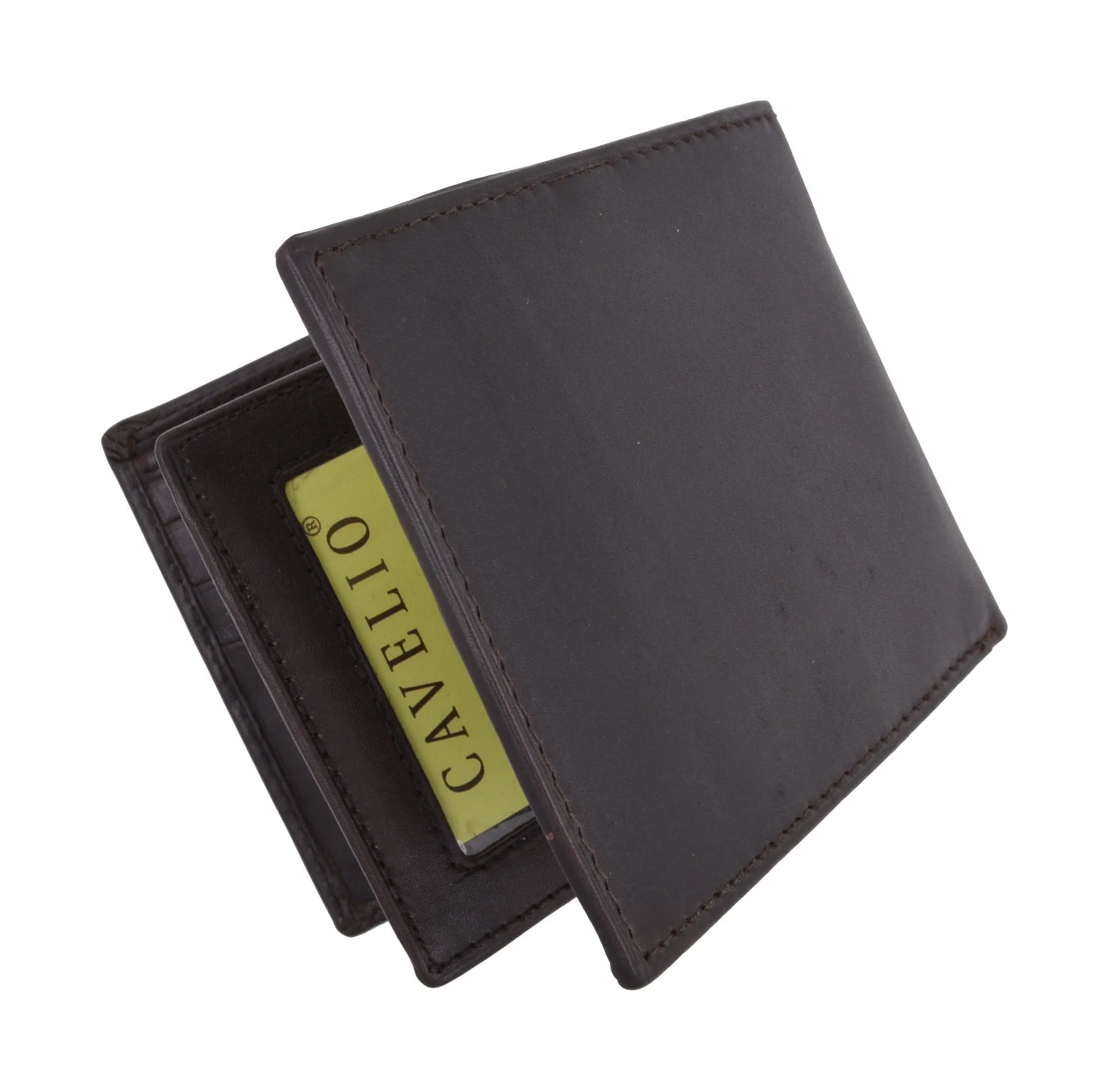 New Cavelio Multi Capacity Middle Flap ID Card Holder Bifold Wallet High Quality Genuine Leather 730052