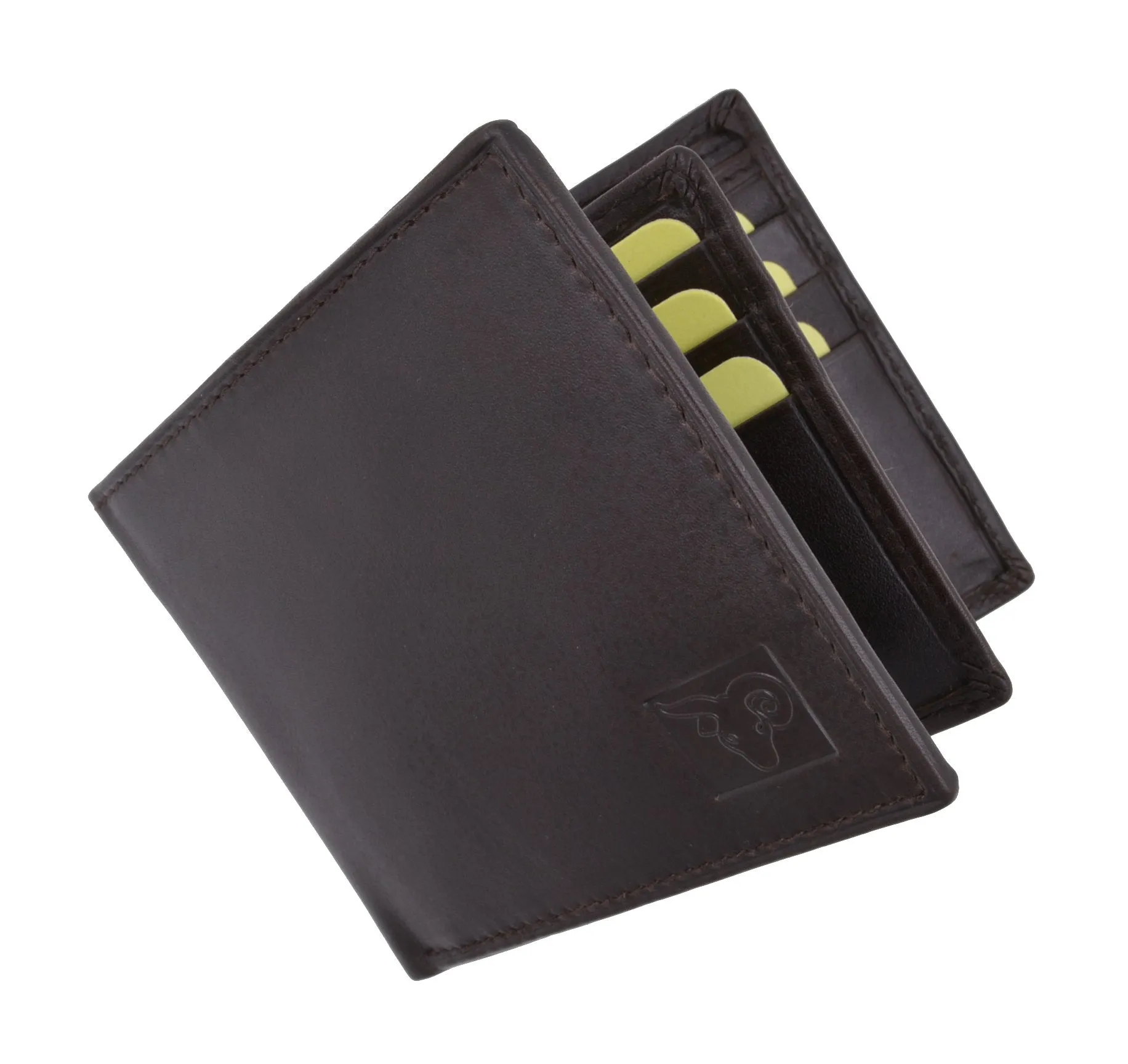 New Cavelio Multi Capacity Middle Flap ID Card Holder Bifold Wallet High Quality Genuine Leather 730052